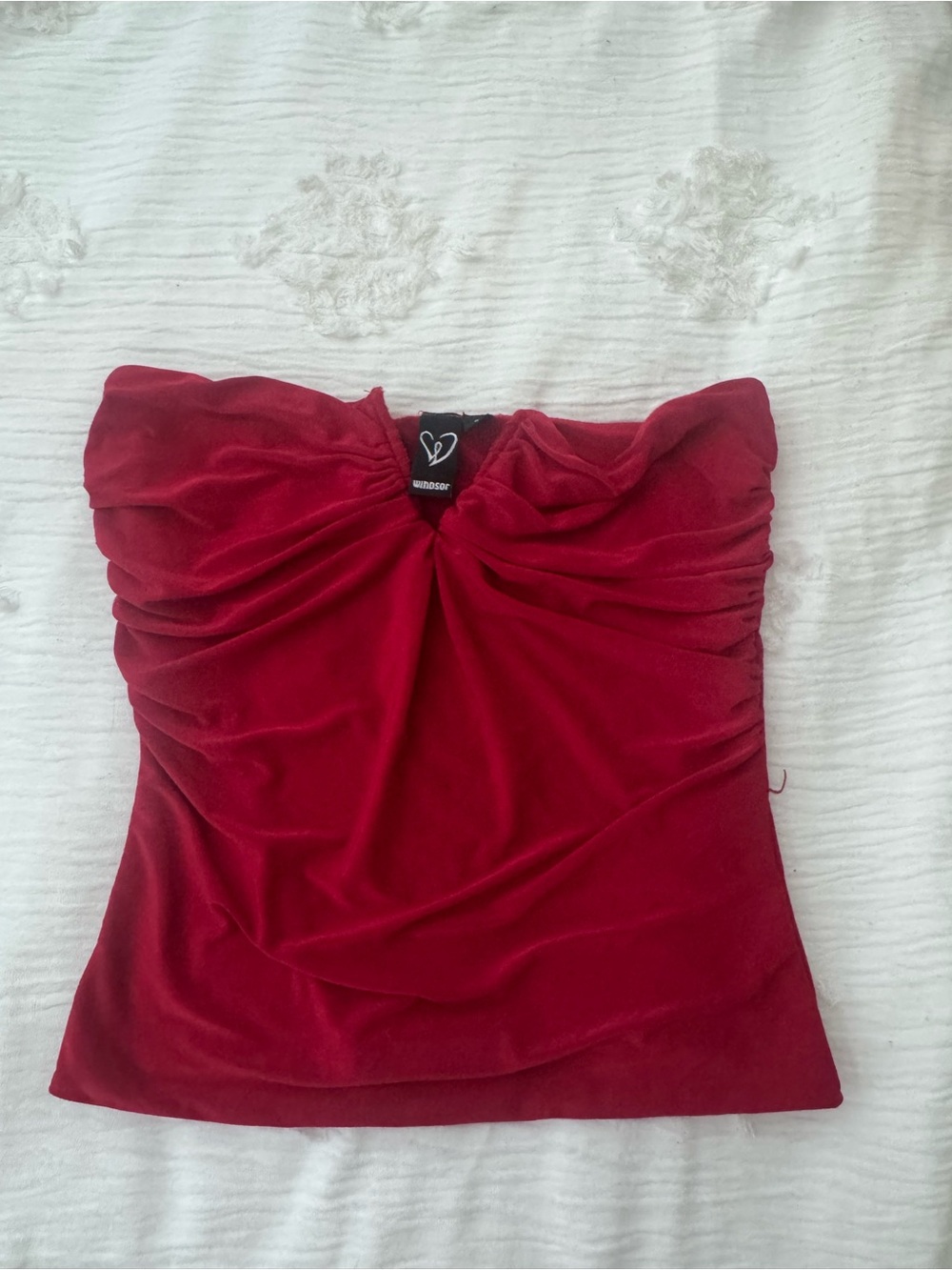 Windsor Red Strapless Top